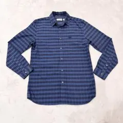 LACOSTE ネイビー系　チェック　長袖　シャツ　メンズ　ラコステ