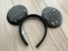 ミッキーマウス耳カチューシャ（黒・スタッズ付き）