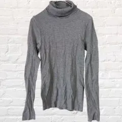 ユニクロ 極暖 ヒートテック 長袖 タートルネック ボーダー柄 ロンT インナー