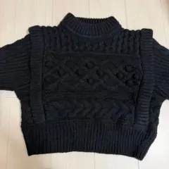 MUSINSA AVANDRESS ニット 長袖 ブラック ケーブル クロップド