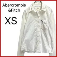 【Abercrombie&Fitch】 長袖 シャツ 刺繍 無地 カジュアル