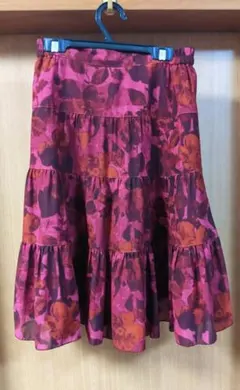 社交ダンス(ラテン)用　スカート　花柄　赤