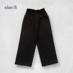 タックパンツ　ワイドパンツ　レディース　スラックス　ブラック　黒　ちいさいサイズ