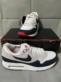 NIKE ナイキ　エアマックス1 オブシディアン　ホワイト　白　赤　ネイビー