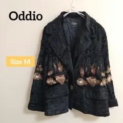 【美品】VINTAGE レディース Mサイズ ブラック ショートコート 刺繍 冬