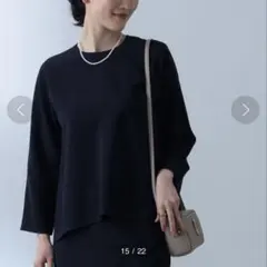 未使用✨デミルクスビームス 洗える クルーネックブラウス バックジップ 黒　36