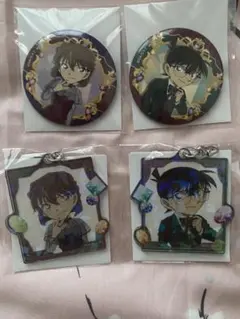 コナン・灰原哀 缶バッジ・キーホルダーセット