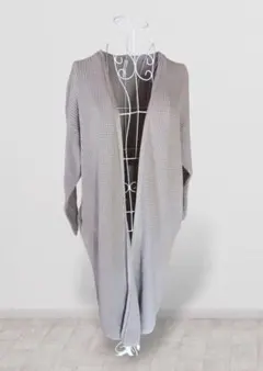 【HIYORI】　ロングカーディガン　ニット　ボタンレス　羽織り