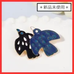 ⭐︎ブローチ　青い鳥　北欧風　ツイン　バード　コサージュ　ブルー　どうぶつ　可愛い