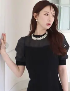ROYALPARTY 黒 タイトフィット ニットワンピース