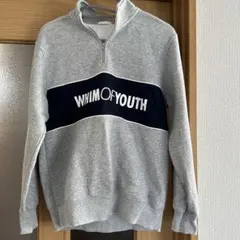 GU グレー ジップアップ トレーナー 裏起毛　Sサイズ