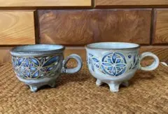 【新品】伊藤豊　花紋マグカップ&花紋6寸リム皿　計4個セット 伊藤豊さん もえぎ 花紋スープカップ 2個セット 作家もの - メルカリ