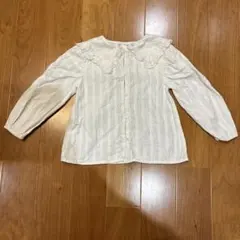 ZARA フリル付き襟 ホワイト　110サイズ