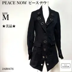 【訳あり】PEACE NOW 燕尾ジャケット ハトメデザイン ブラック M