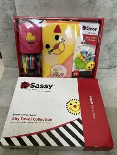 Sassy サッシー 出産祝い おくるみセット キャット 4点 ギフトのサムネイル