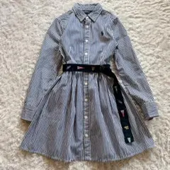 【Polo Ralph Lauren 】ストライプシャツワンピース　130