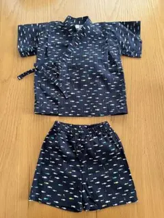 魚柄 甚平 サイズ90 ネイビー