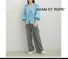 ADAM ET ROPE'サステナブル・2WAY襟付きカーディガンニットリボン