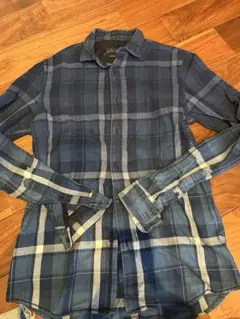 ZARA MAN ネイビー系チェックシャツ M