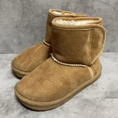 キッズムートンブーツ（15）スエード調 ベルクロ 裏ボア