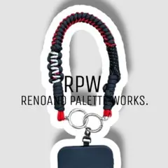 【0127】パラコード ハンドストラップ スマホ ブラック レッド