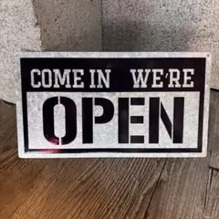 OPEN CLOSED ブラック プレート リバーシブル スチール