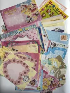 レトロメモ福袋ほぼ58枚セット➕封筒1枚➕シール1枚【ピンク】