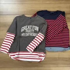 ムージョンジョン ストライプ長袖カットソー 140