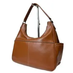 美品 Cole Haan 3132 ショルダーバッグ シボ革 ハーフムーン