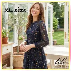 秋のお出かけ　花柄　シフォンワンピース　透け感　上品コーデ デート　パーティー