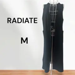 RADIATE Mサイズ ロングベスト　ジレ　ブラック　黒　無地　ヤマダヤ