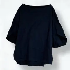 2248＊バビロン＊カットソー 紺 38 ドルマンスリーブ 無地 ボートネック
