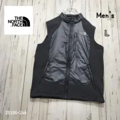 ✩ノースフェイス✩中綿切替ベスト　メンズL グレー　ドローコード有り