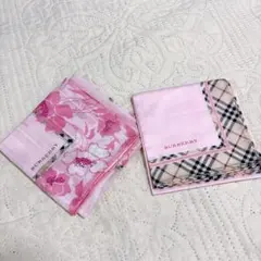 BURBERRY ピンク ハンカチセット 2枚 バーバリー