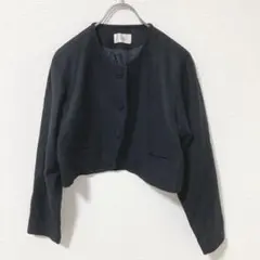 【ビス】上品　9AR ブラック　毛　肩パッド　冠婚葬祭　ジャケット　日本