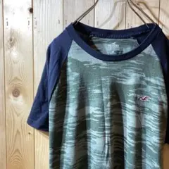 ss2758 HOLLISTER ホリスター ラグラン カモフラ カーキ 黒 M