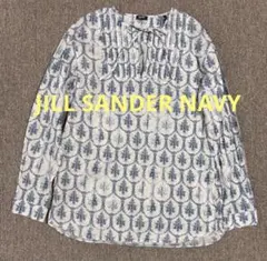 JIL SANDER NAVY 総柄　タック　リボン　ブラウスのサムネイル