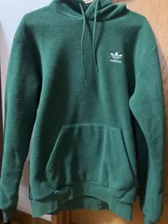 adidas フリースパーカー M グリーン