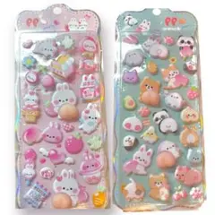 大人気！　おしりシール　ぷにぷに ぷくぷくシール　2枚セット　マシュマロ 可愛い