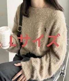 GeeRA U.S. POLO ASSN シャギーワンポイント刺繍ニットトップス