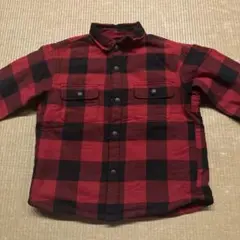 【キッズ商品】⭐︎UNIQLO⭐︎赤と黒のチェック柄ボタンアップシャツ/110
