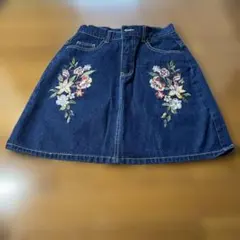 E hyphen world gallery 花柄刺繍 デニムスカート Sのサムネイル