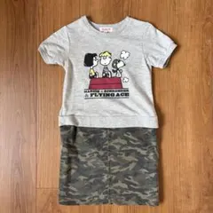 キッズ スヌーピー 半袖ワンピース 130cm