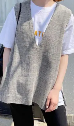 スピックアンドスパン リネンツイードベスト