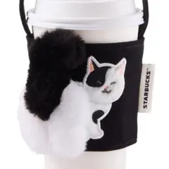 STARBUCKS 台湾限定の白黒猫 ドリンクホルダー 2025 台湾 スタバ