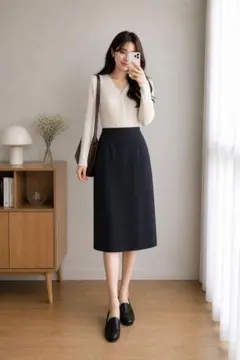 美品 上品シルエット フレアスカート Mサイズ 高級感あり きれいめ 大人コーデ