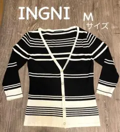 【INGNI】イング カーディガン ボーダー ニット 七部袖