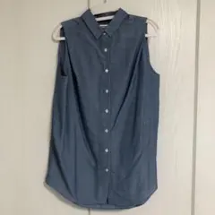 STUDIOUS ノースリーブシャツ　ブルーのサムネイル