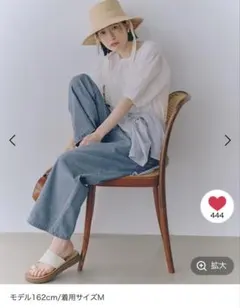 studio clipひんやりイージーストレートデニム ヴィンテージM