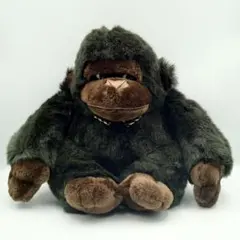 昭和レトロ 大型 ゴリラ ぬいぐるみ クッション 動物 アニマル お座り リボン